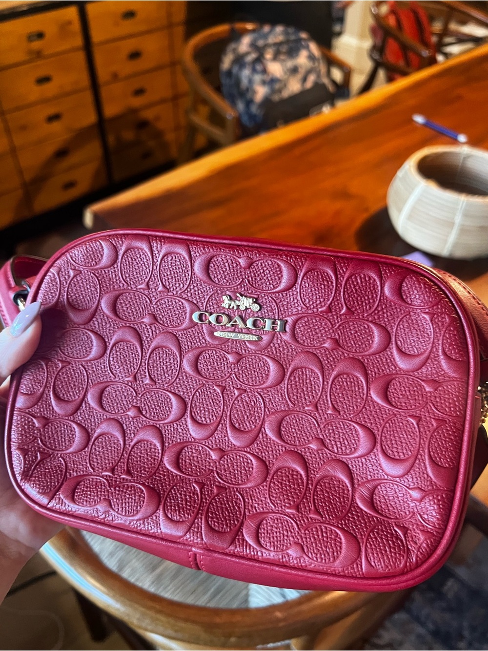 Coach Red Camera Leather Crossbody Bag